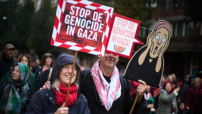 Thousands march in Amsterdam urging tougher Dutch stance on Gaza war