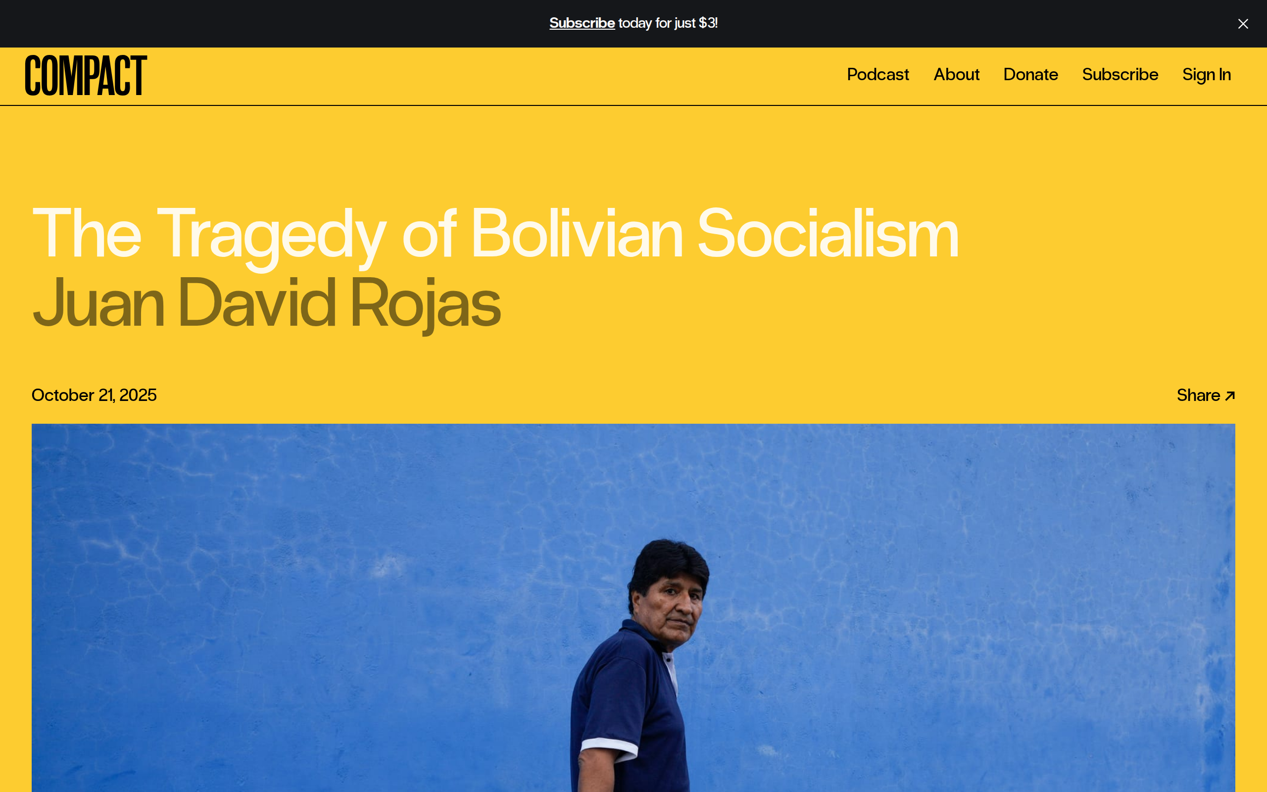The Tragedy of Bolivian Socialism