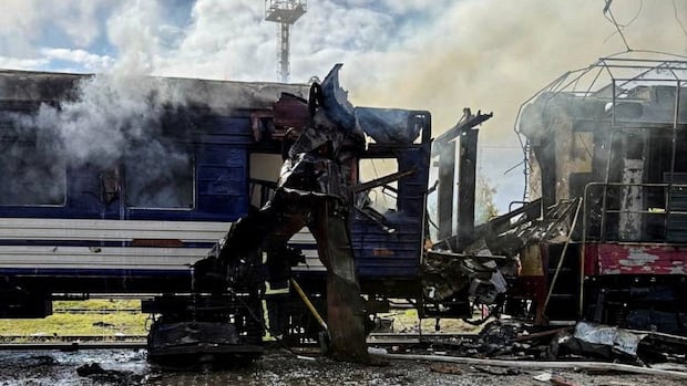 Russian drone strike hits passenger train in Ukraine, killing 1 person and injuring 30