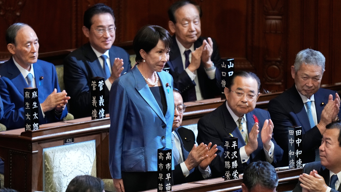 Japan’s parliament elects Sanae Takaichi nation’s first female prime minister : NPR
