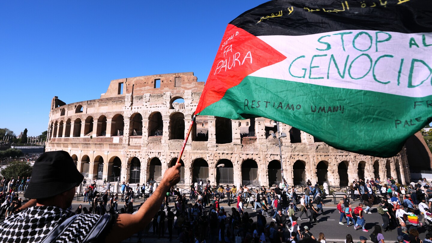 Hundreds of thousands in southern Europe protest Israel’s campaign in Gaza