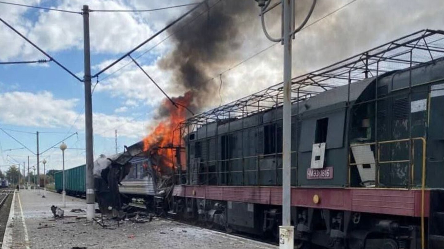 Russian drones hit Ukrainian railway station, killing 1 and injuring dozens