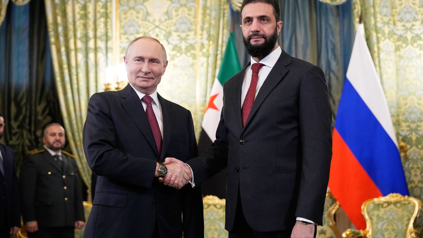 Syria’s interim leader Ahmad al-Sharaa meets with Putin in Moscow