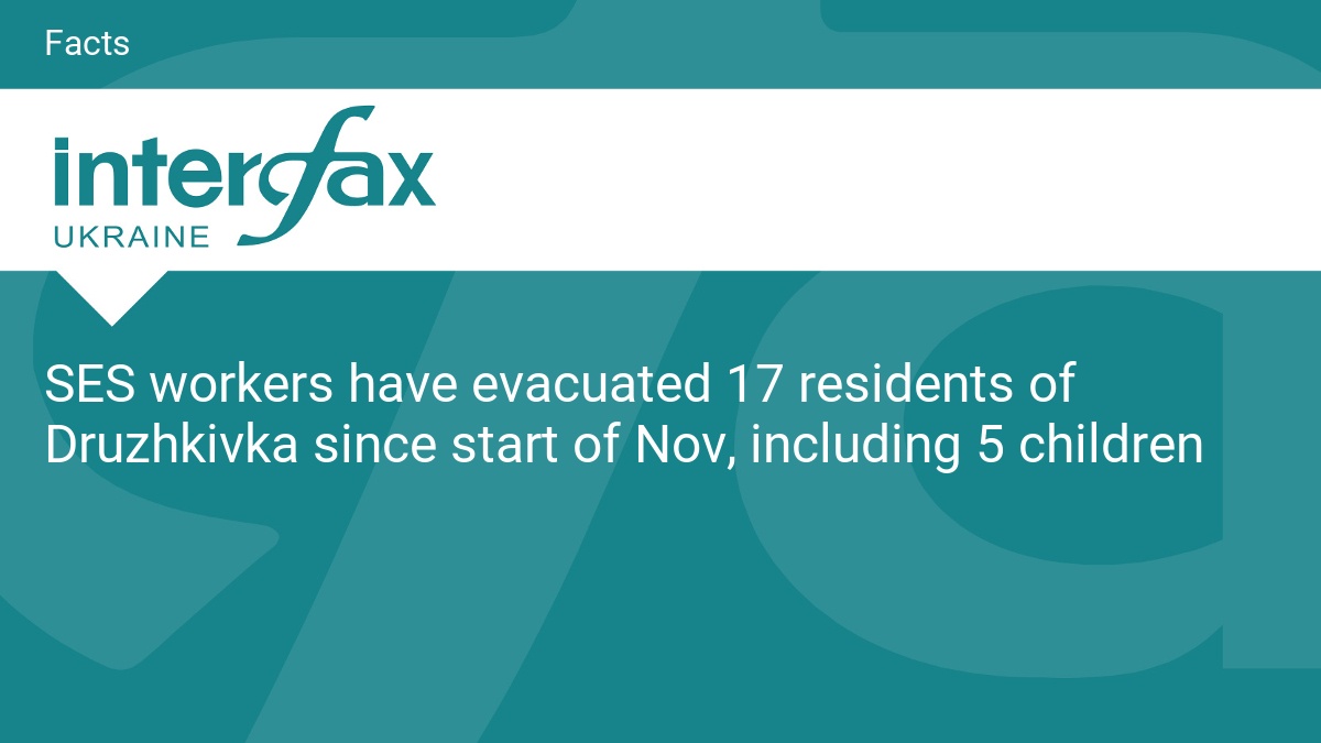 SES workers have evacuated 17 residents of Druzhkivka since start of Nov, including 5 children