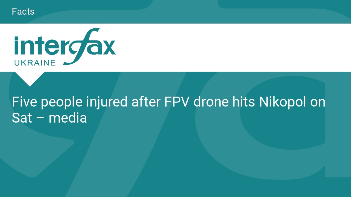 Five people injured after FPV drone hits Nikopol on Sat – media