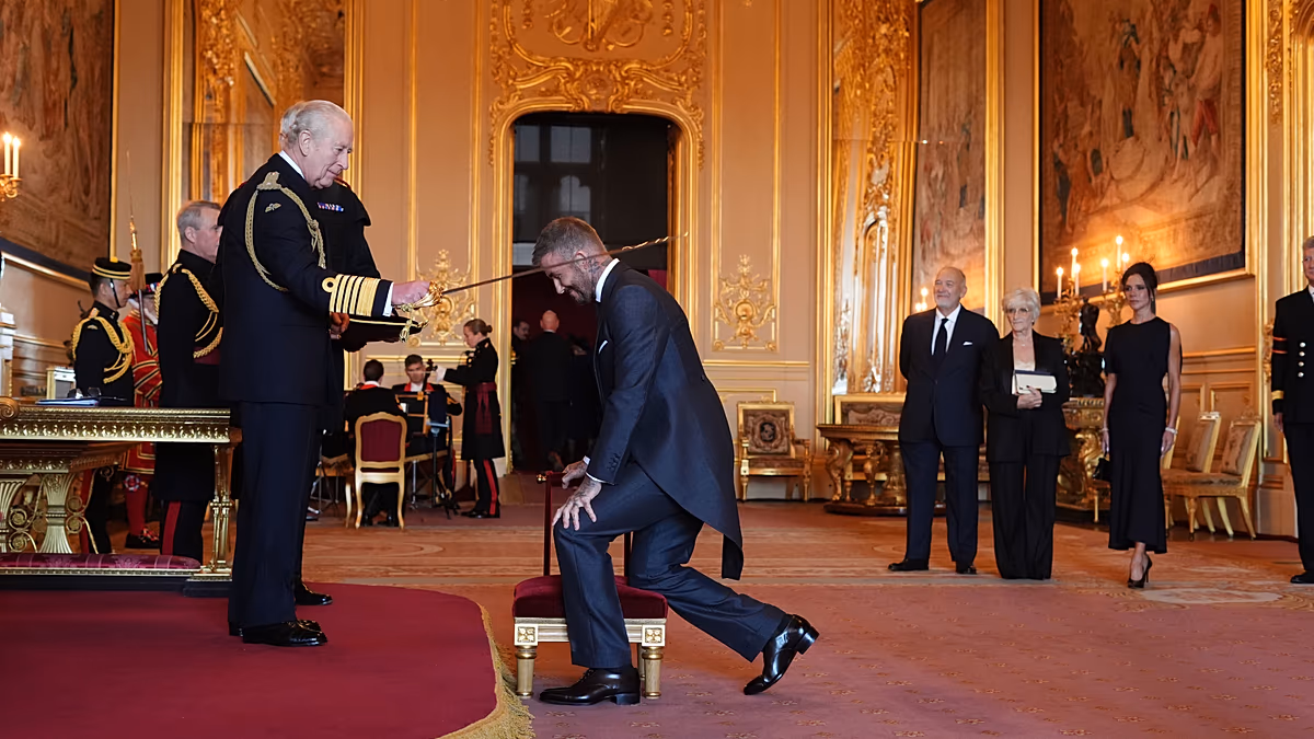 Video. David Beckham receives knighthood from King Charles III
