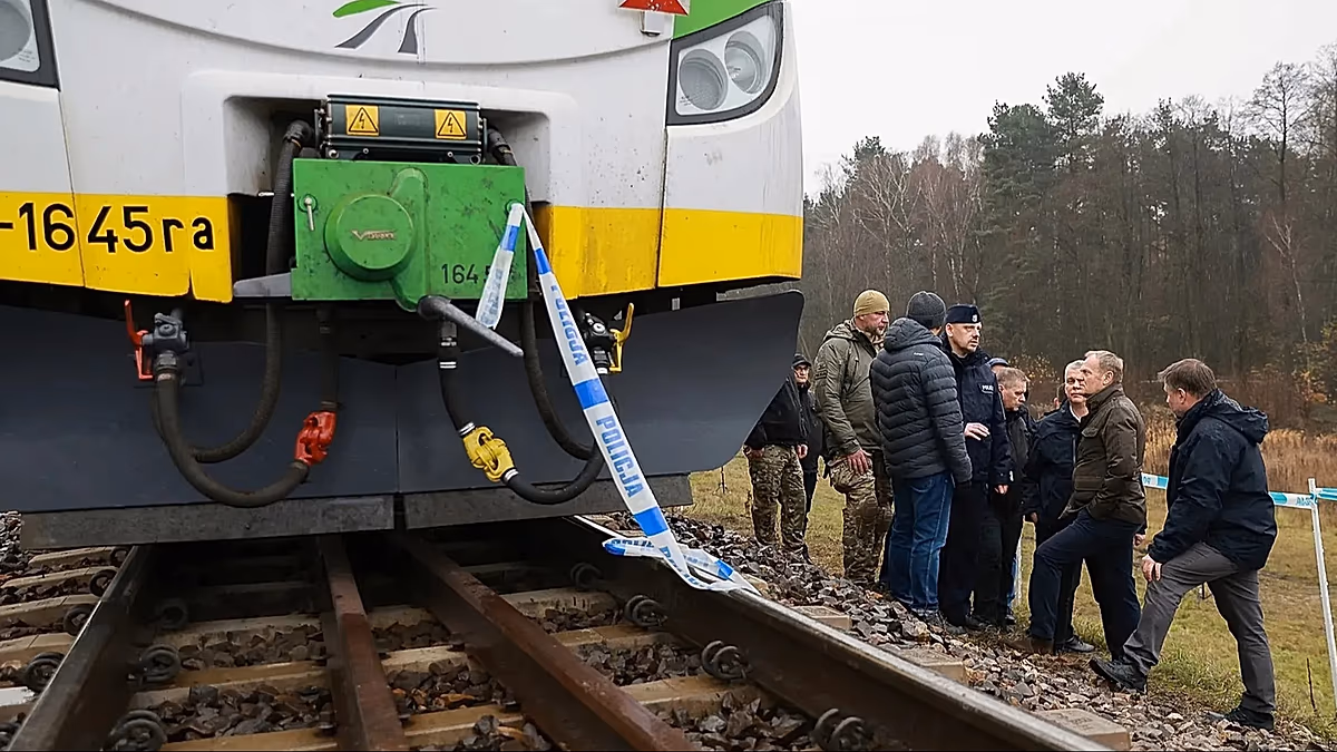 Poland’s prime minister calls weekend rail line explosion near Warsaw act of ‘sabotage’