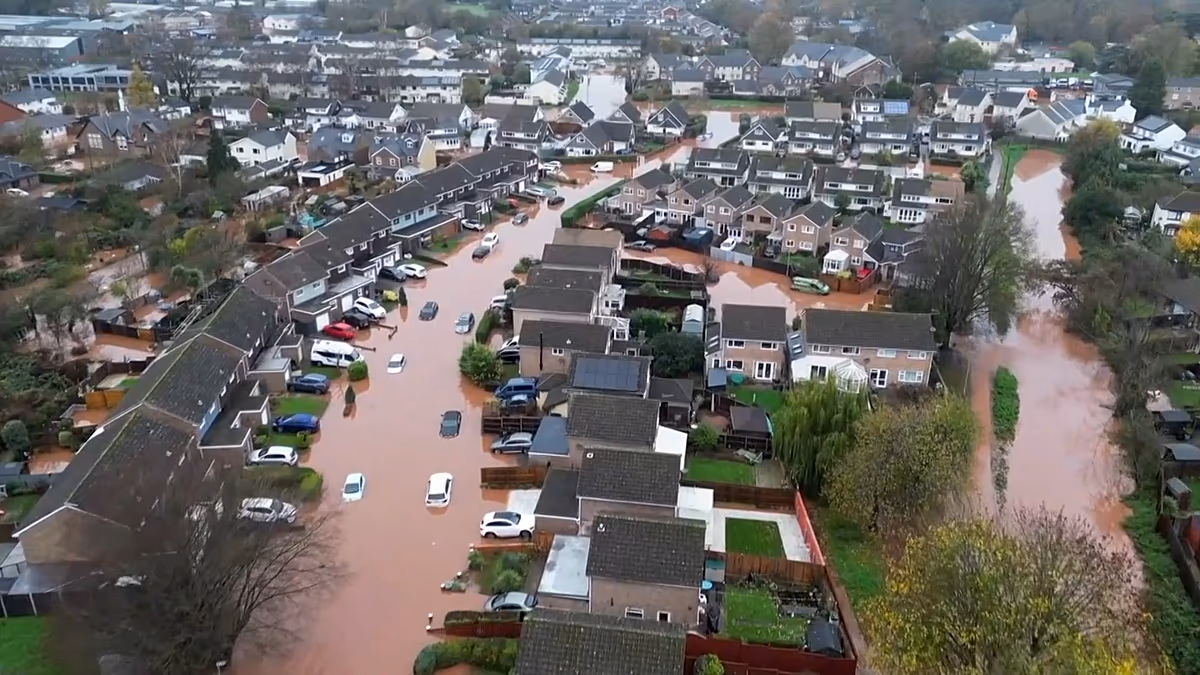 Video. Aerial video shows Storm Claudia flooding Monmouth: Large parts of Welsh town submerged