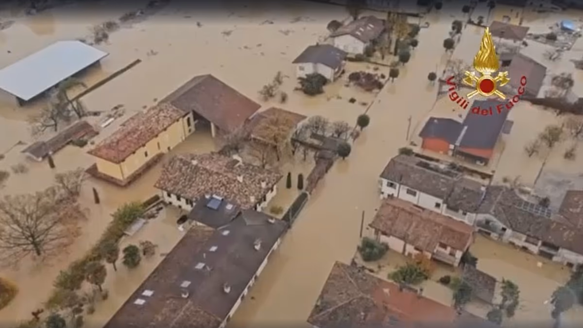 Video. Heavy rain triggers severe flooding in northeastern Italy