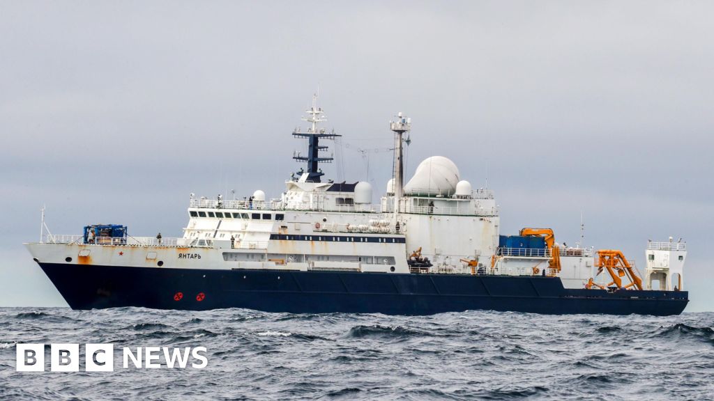 Russian spy ship on edge of UK waters, defence secretary says