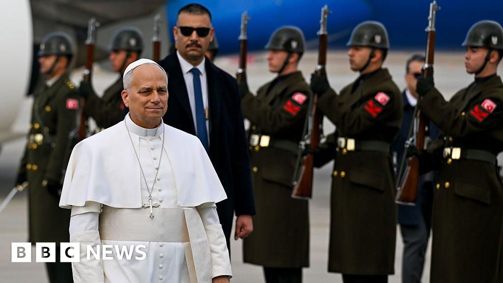 Pope Leo arrives in Turkey on first foreign trip, six months into papacy