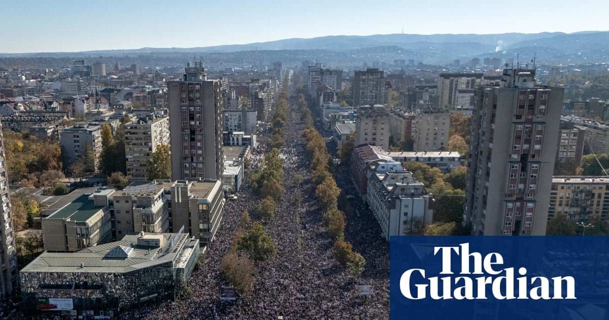Huge crowds gather on first anniversary of Serbian train station disaster | Serbia