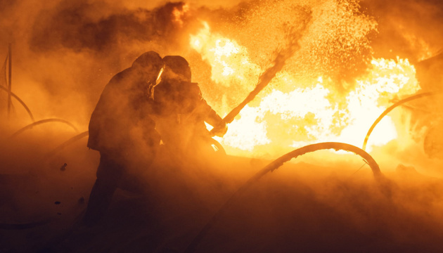 Fire breaks out at gas production facility in Poltava region due to Russian attack