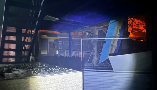 Railway depot with suburban trains damaged in Dnipro after night attack by Russian forces