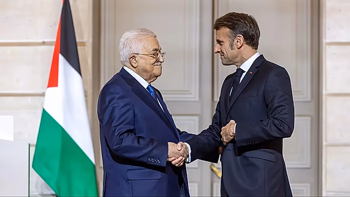 Macron and Abbas announce panel to draft new Palestine constitution after Paris talks
