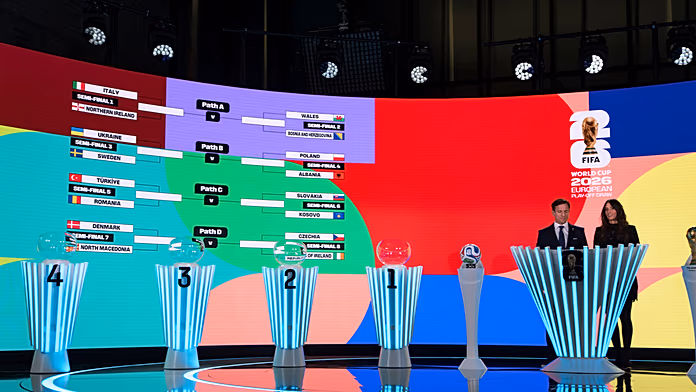 Sixteen European national football teams to battle for four World Cup spots in March playoffs
