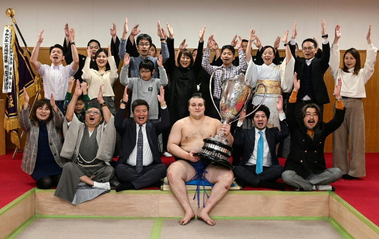 Ukrainian sumo wrestler shocked to win first title