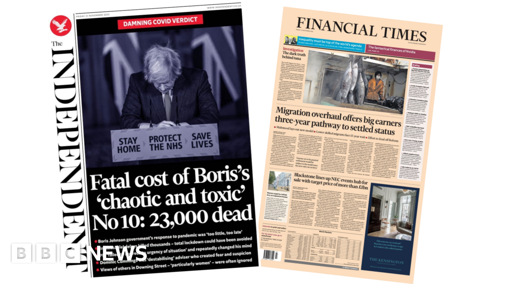 Newspaper headlines: 'Fatal cost' of 'toxic No.10' and 'Migration overhaul' – BBC