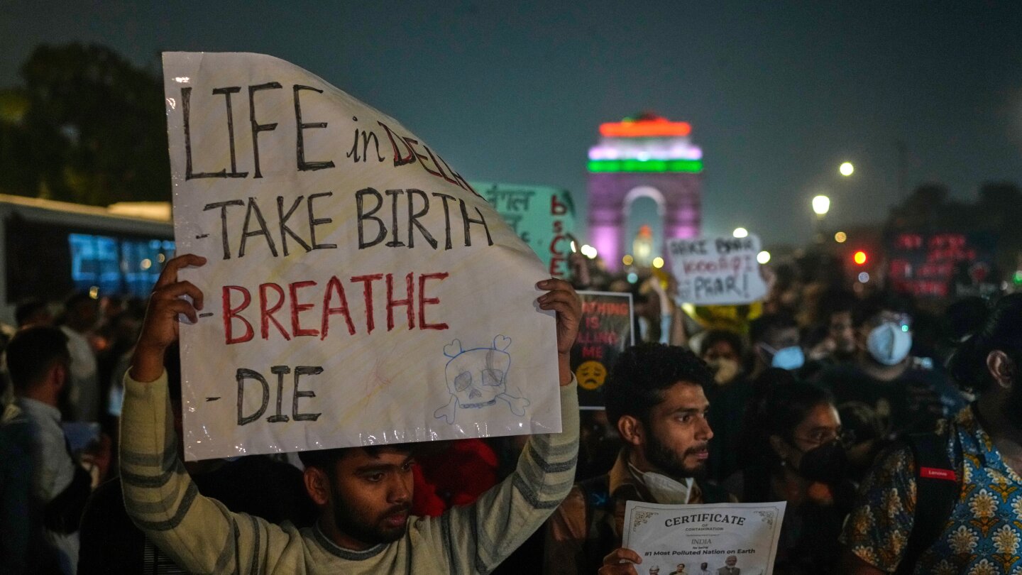 Air pollution levels surge in India’s capital, sparking rare protests
