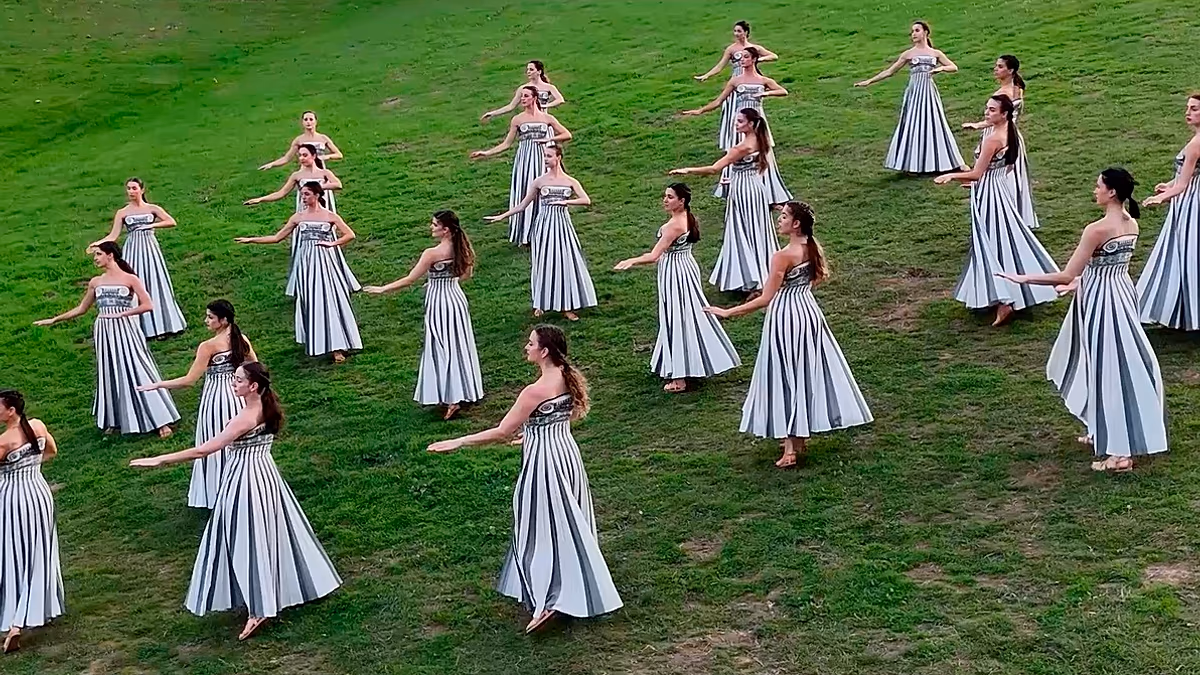 A day in the life of Ancient Olympia with the priestesses of the Olympic flame lighting ceremony