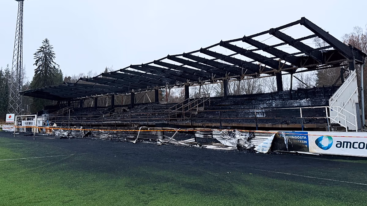 Teen admits starting blaze that destroyed famous Finnish football stadium stand