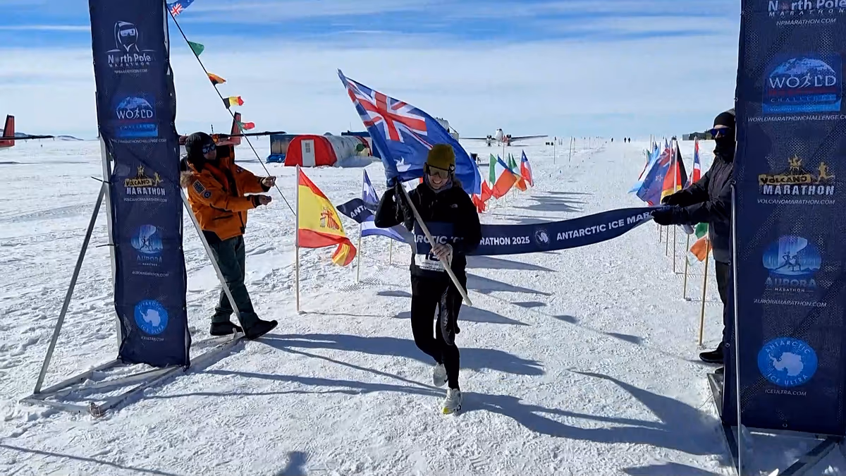 Video. Catherine Drysdale becomes first woman to win Antarctic Ice Marathon