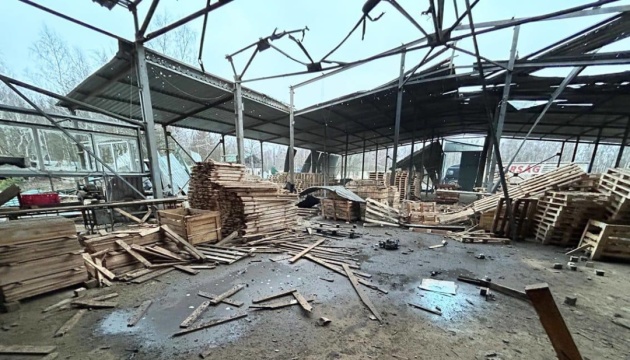 Invaders attack woodworking enterprise in Chernihiv region, two people wounded