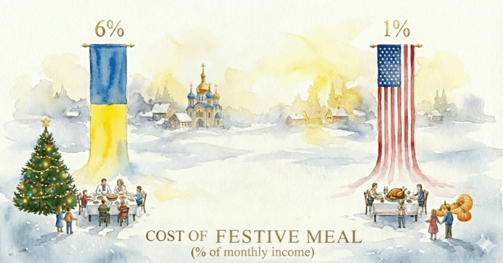 Christmas dinner costs Ukrainian workers 6 times what it costs Americans (INFOGRAPHIC)