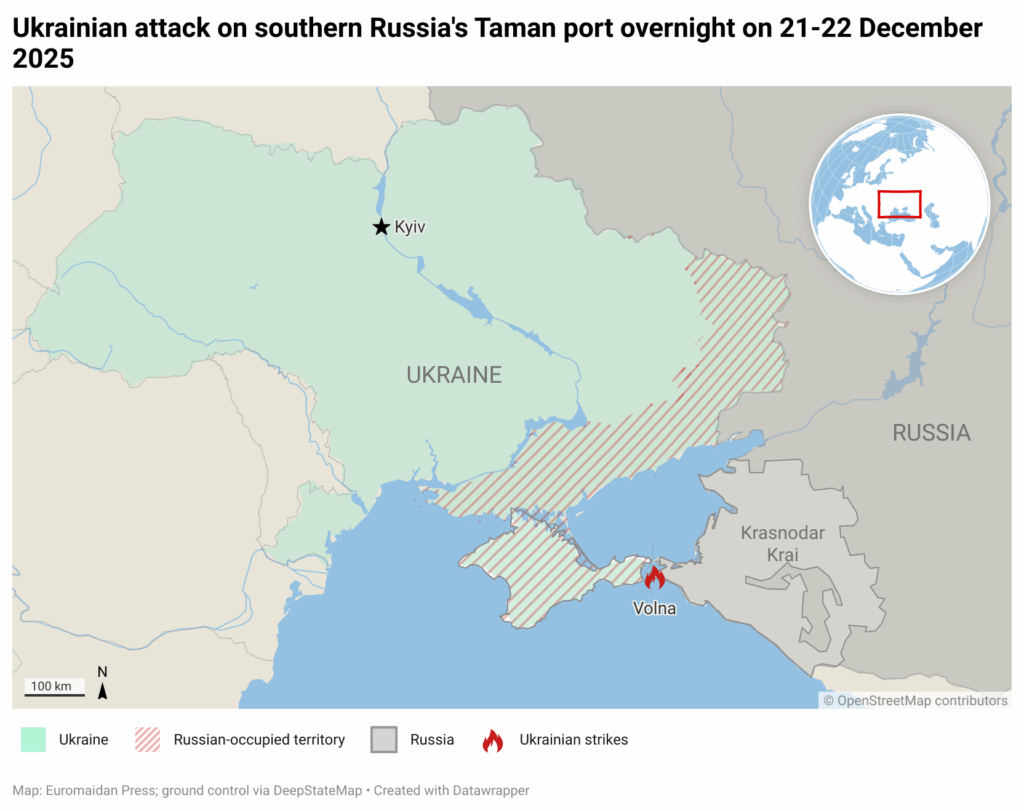 Ukrainian drones hit Russian tankers and oil terminal’s pipeline at Black Sea port of Taman (MAP)