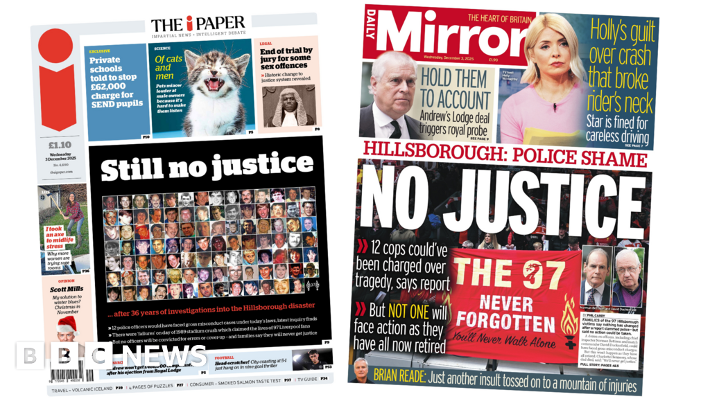 ‘No justice’ over Hillsborough and ‘Holly’s guilt over crash’