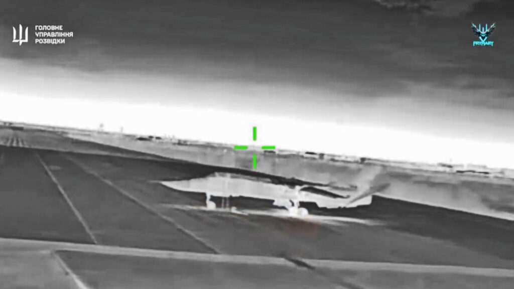 Ukrainian drones hit Russian Su-24 bomber on tarmac of occupied Crimean airfield. Other strikes targeted radars and a train (VIDEO)