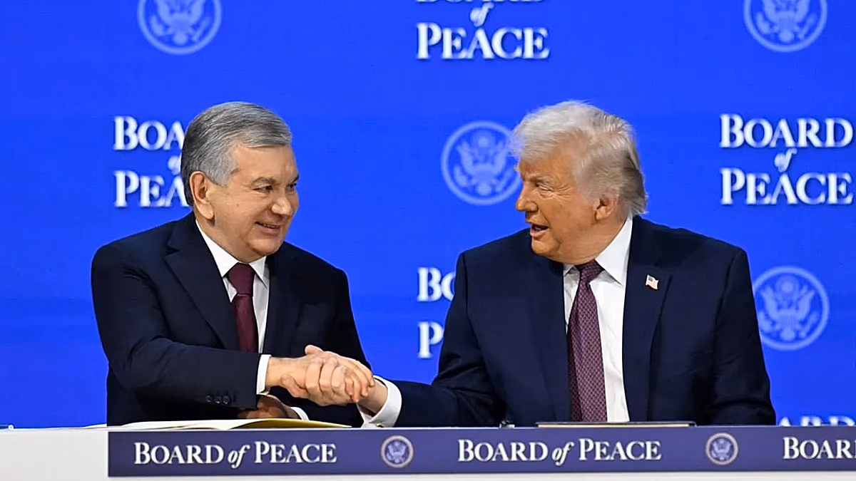 Uzbek President Mirziyoyev signs Board of Peace charter, holds talks in Davos