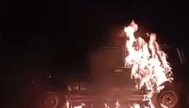 Partisans destroy vehicle of Russian troops in Bryansk