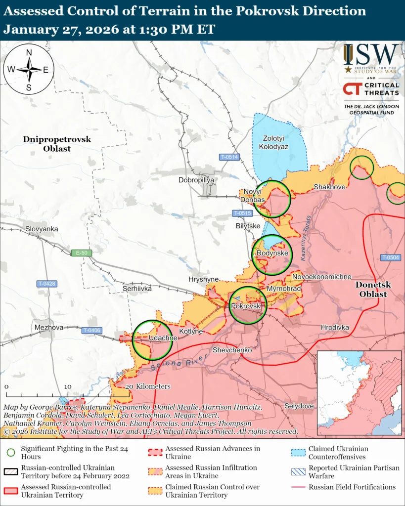 Russian forces intensify infiltration attempts on Pokrovsk front, Ukrainian officer says (MAPS)