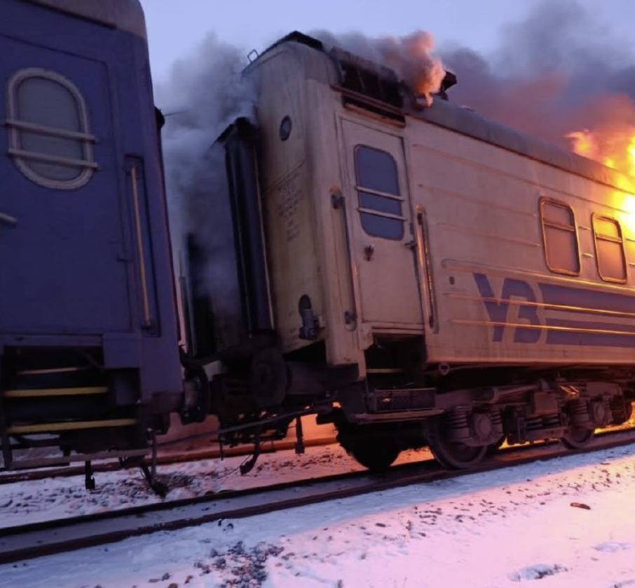 Russian drones strike passenger train in Kharkiv Oblast, 2 injured (9)