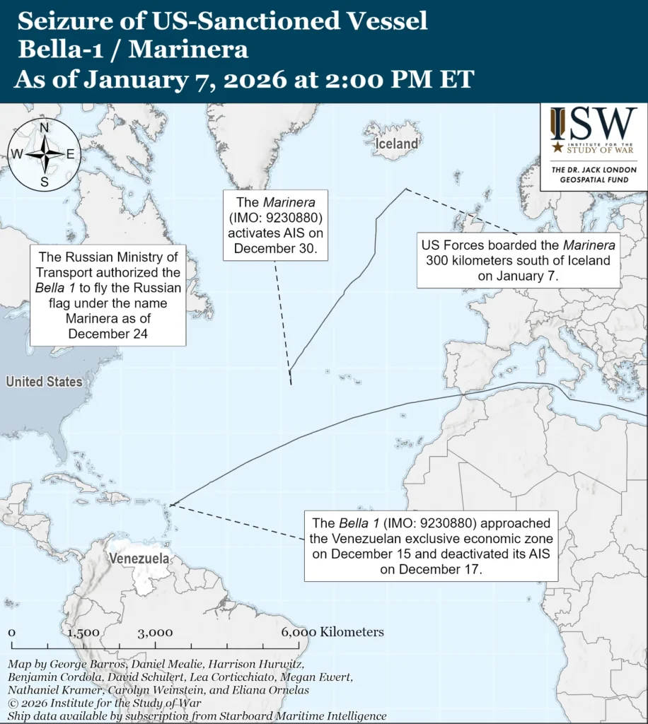 ISW: Owner of US-detained Bella‑1 oil tanker affiliated with Russian efforts to evade Venezuela oil sanctions
