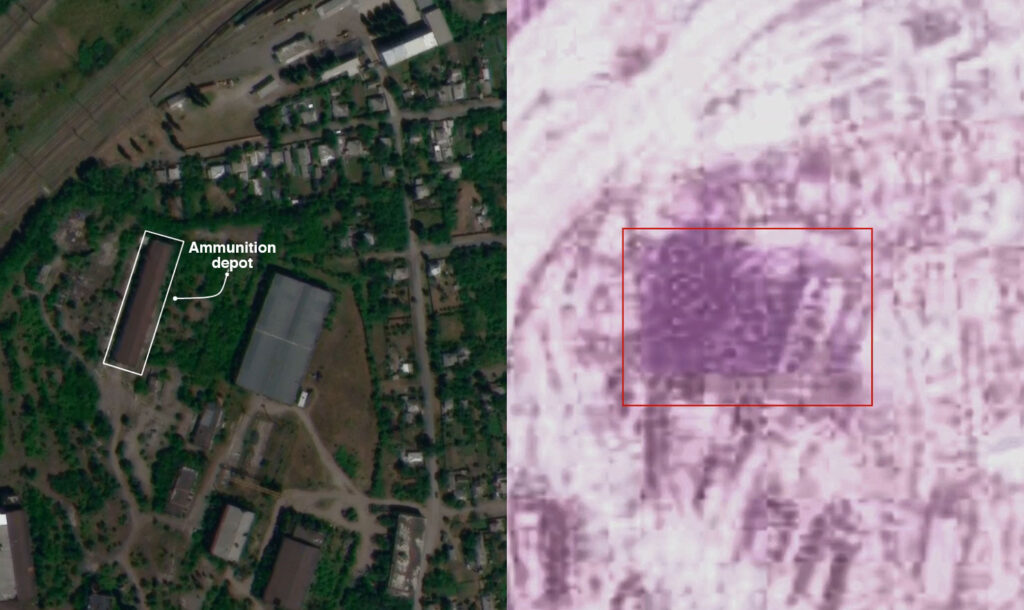 Black crater in the snow: Satellite images show erased Russian depot in occupied Debaltseve
