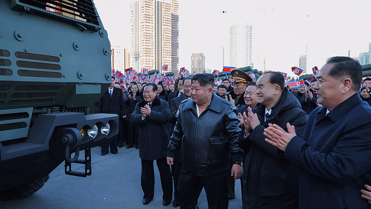 Video. North Korean leader Kim Jong Un drives rocket launcher vehicle