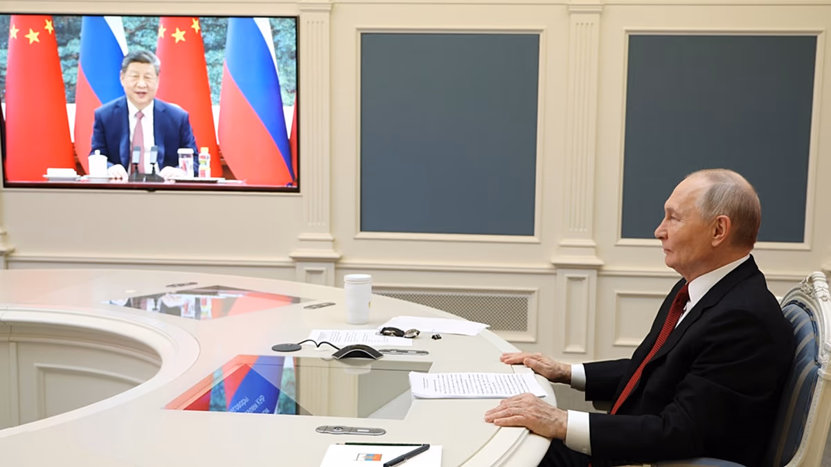 Xi Jinping discusses growing links, ties with US and global crises in video call with Vladimir Putin