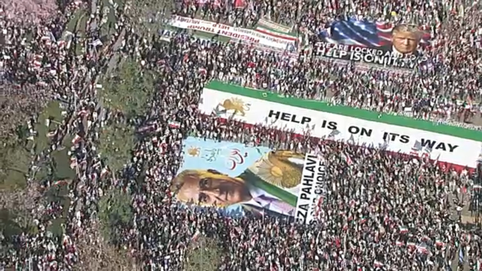 Massive crowd gathers for Iranian ‘Global Day of Action’ protest in downtown Los Angeles