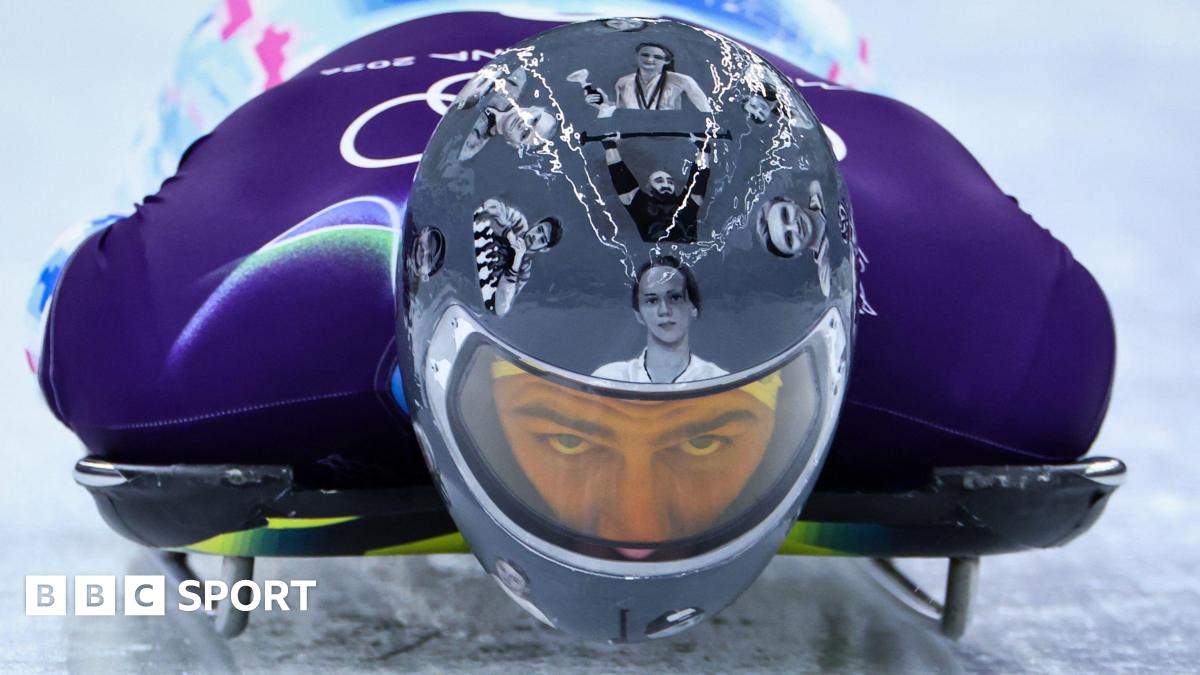 Vladyslav Heraskevych: Ukraine skeleton racer wears helmet despite IOC ban