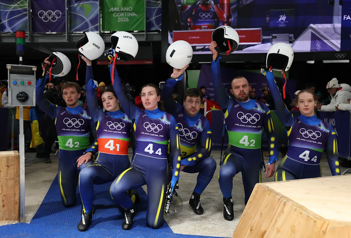 Winter Olympics 2026: Ukraine luge team shows support for Vladyslav Heraskevych with post-race demonstration