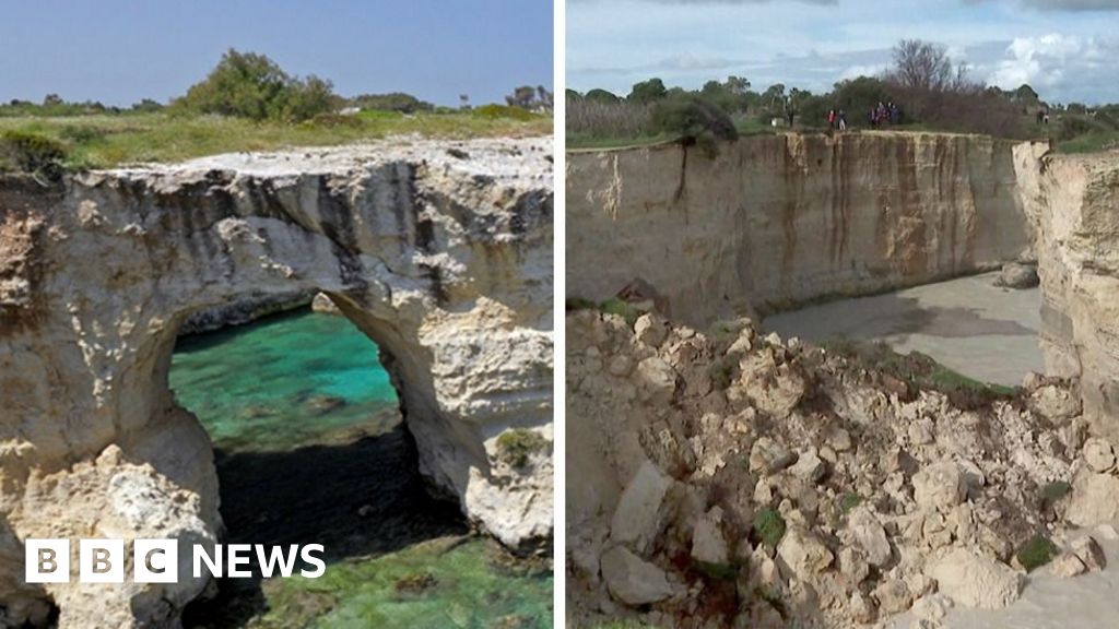 Italy's 'Lovers’ Arch' collapses into sea on Valentine's Day