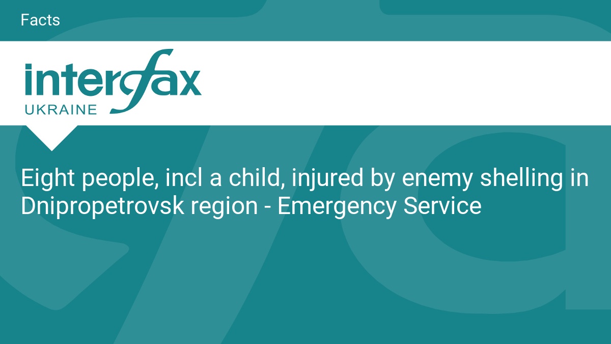 Eight people, incl a child, injured by enemy shelling in Dnipropetrovsk region
