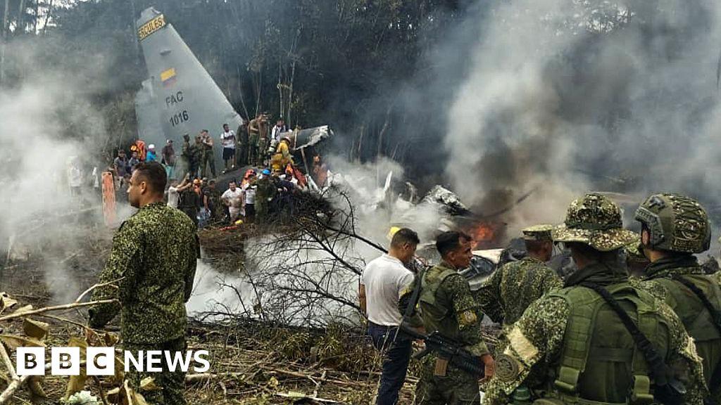 Colombian Air Force plane crashes with scores of soldiers on board – BBC