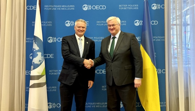 Sybiha begins his visit to France with meeting with Mathias Cormann, Secretary-General of OECD