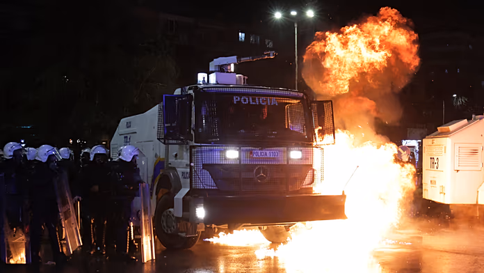 Clashes erupt in Albania’s capital during opposition protest