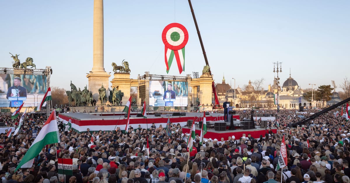 Hungary’s Orbán, Magyar flex strength at huge rallies as election looms – POLITICO