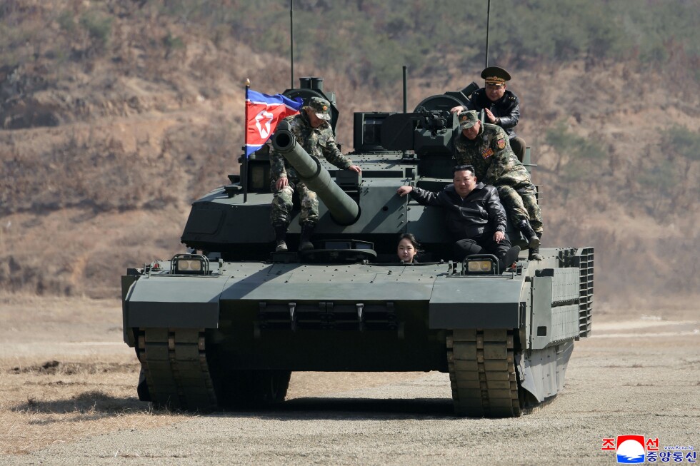 Teen daughter of North Korean leader Kim drives a tank