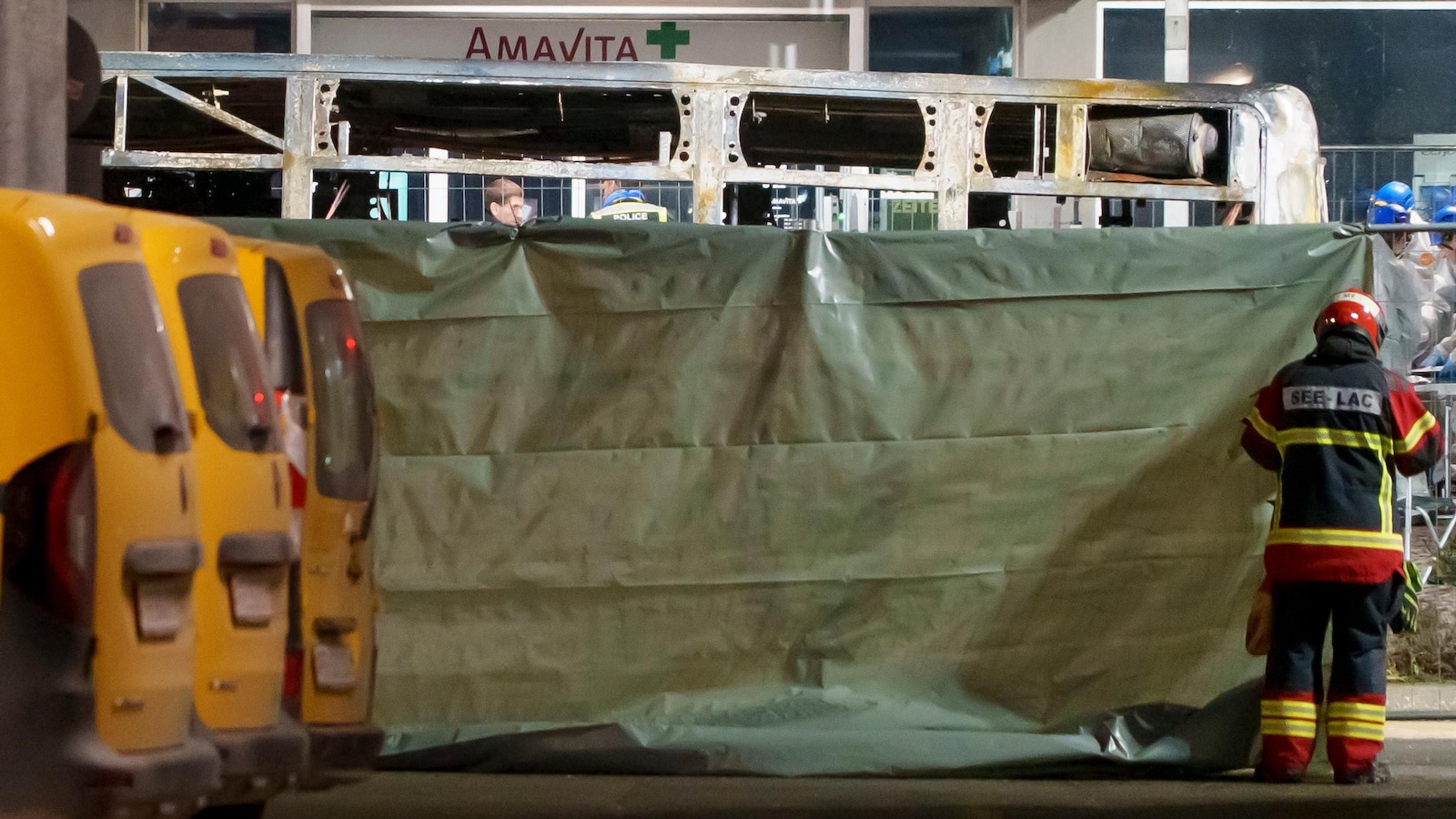 Several dead after postal bus bursts into flames, authorities say